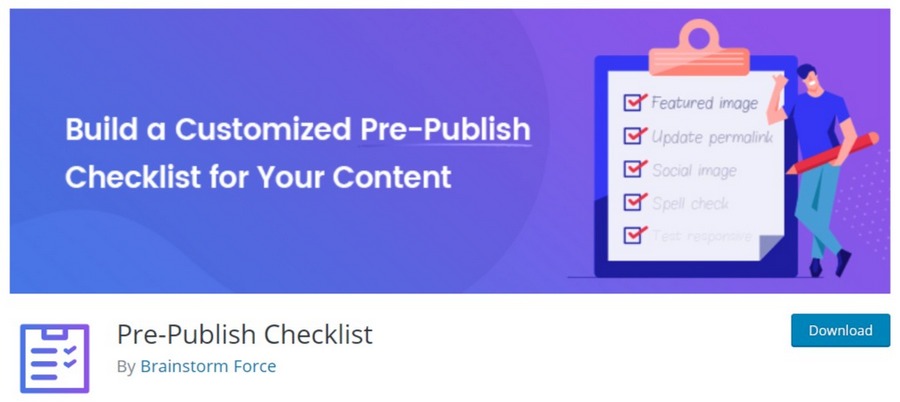 Pre-Publish Checklist WordPress plugin