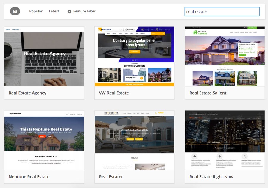 Real estate themes on WordPress