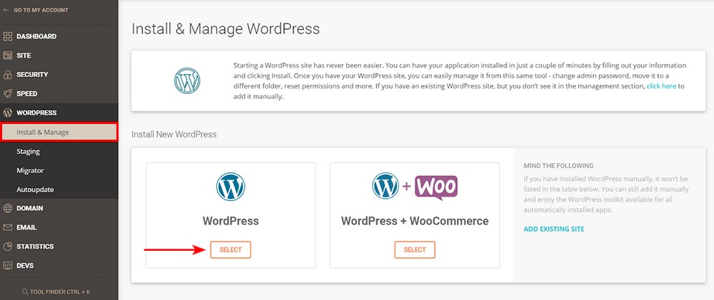 SiteGround WordPress setup