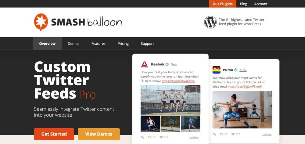 Twitter feeds plugin for WordPress smashballoon