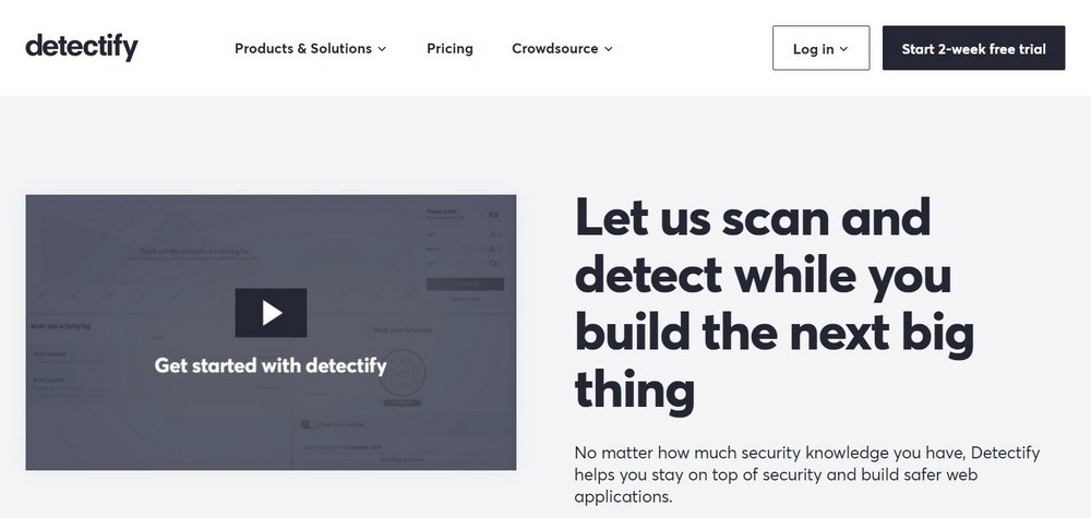 Website vulnerability scanner Detectify