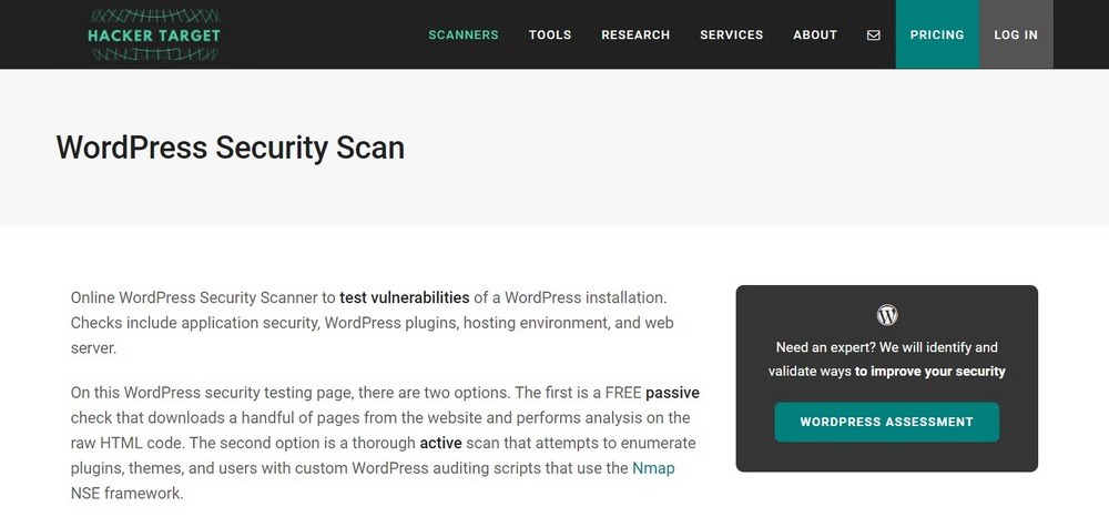 dfind security scanner homepage