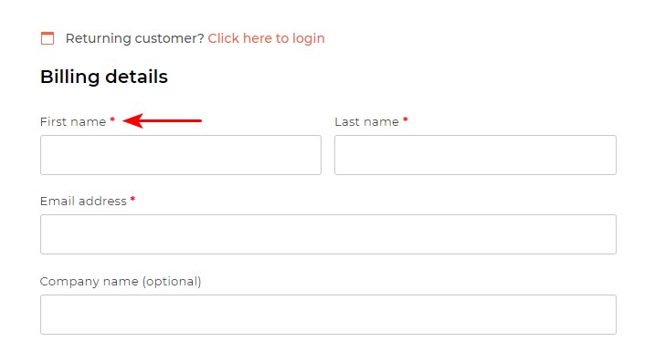 checkout required mark