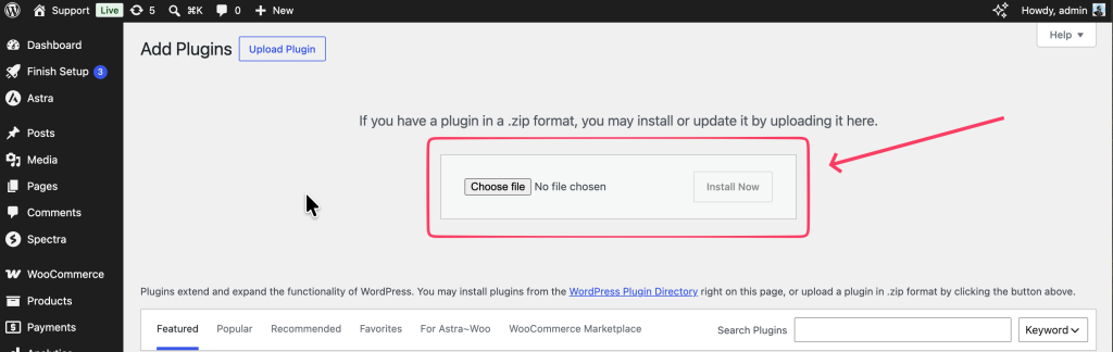 Getting Started With Essential Toolkit + AI plugin upload screen