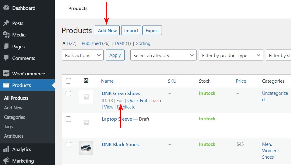 Add new product in WooCommerce