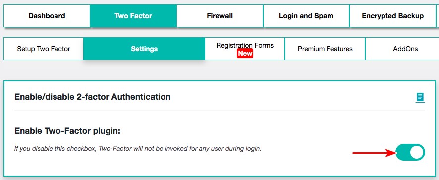 Disable tow factor authentication
