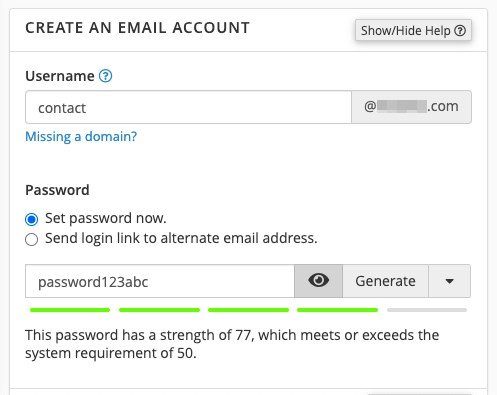 Email account settings
