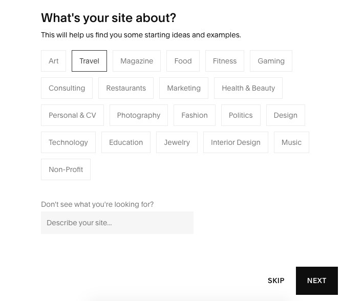 Squarespace whats your site about