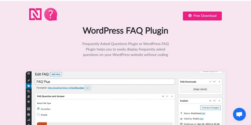 WordPress FAQ Plugin Nikan