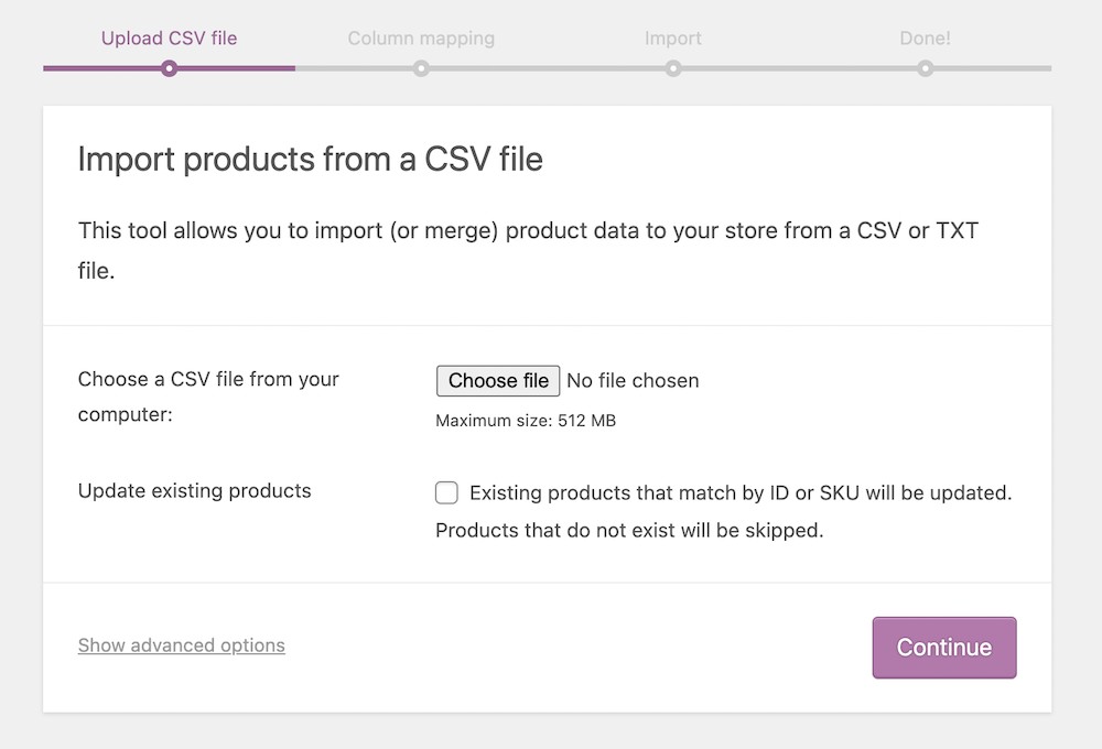 Select the CSV file