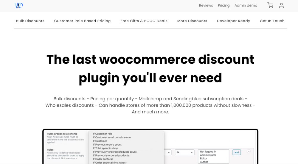 Conditional discounts for WooCommerce plugin