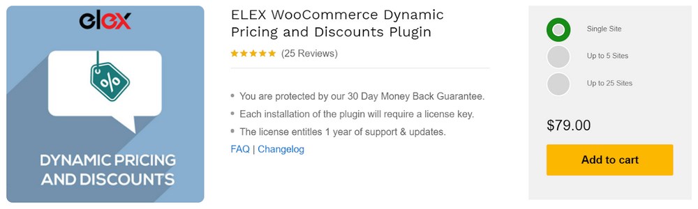 ELEX WooCommerce 动态定价和折扣插件 WordPress