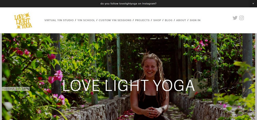 Love Light Yoga website