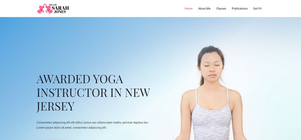 Sarah Jones Yoga Instructor Astra template