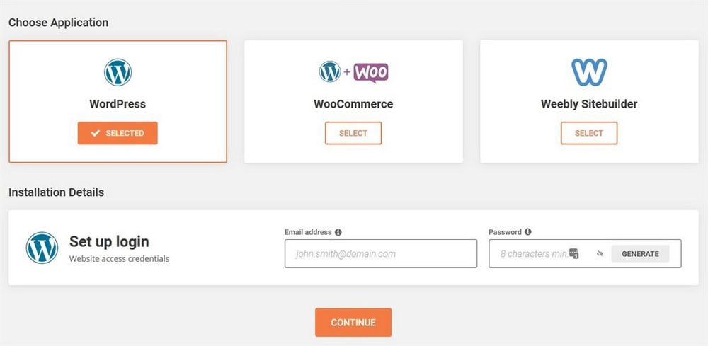 SiteGround WordPress installation
