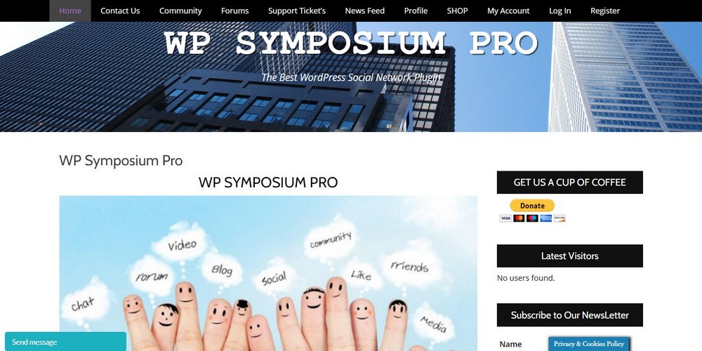 WP Symposium Pro homepage