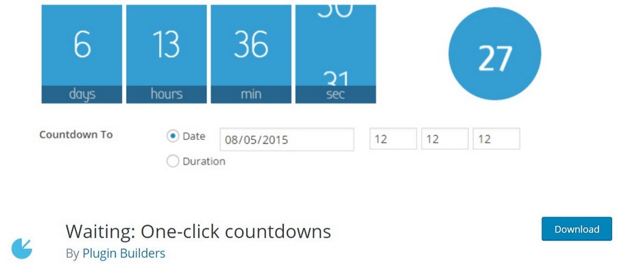 Waiting One-click countdowns WordPress plugin