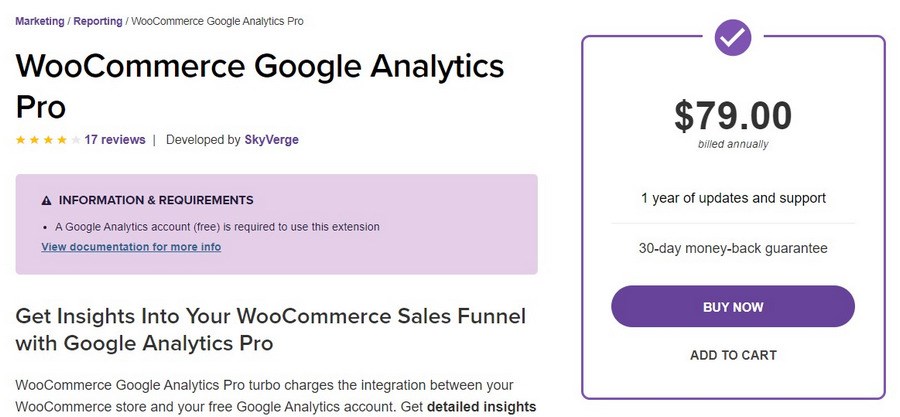 WooCommerce Google Analytics Pro plugin
