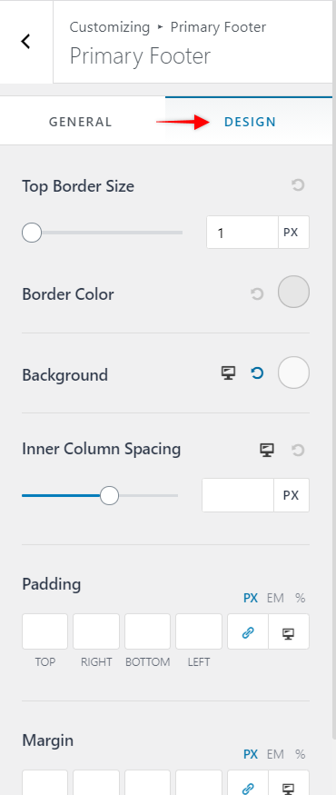 Astra Walkthrough - Footer Builder, Primary Footer Design Settings, Astra 3.0+
