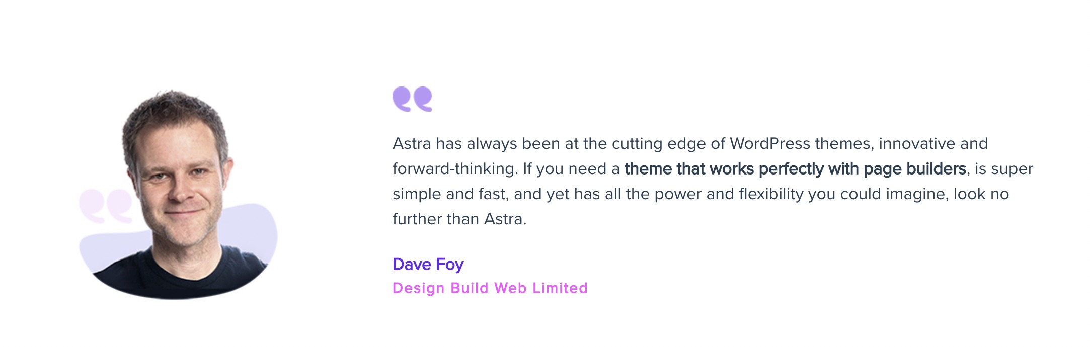 Astra testimonial - Dave Foy 