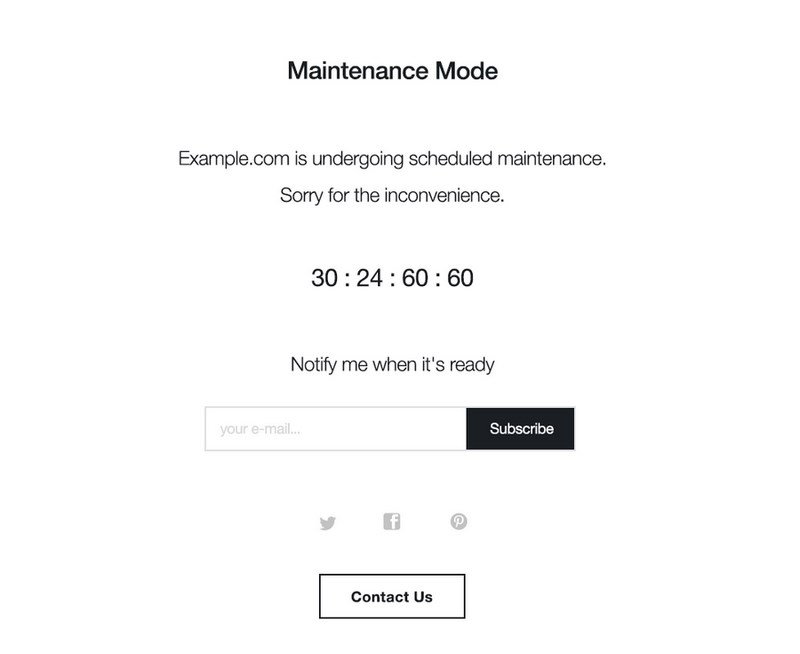 maintenance mode example