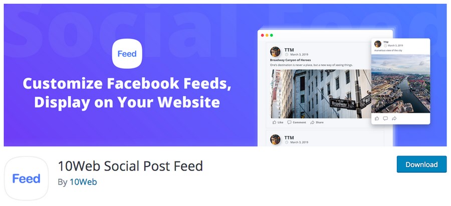 10web social post feed plugin for WordPress