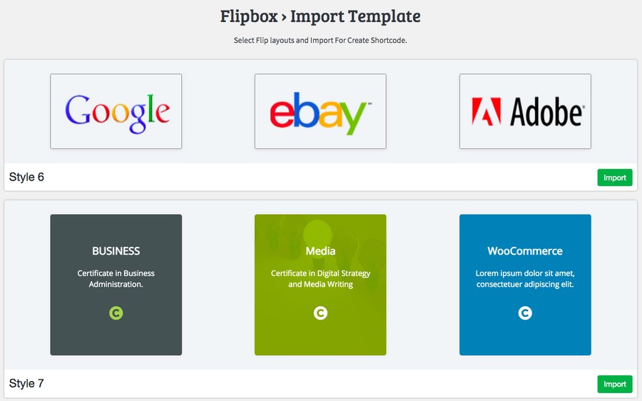 Flipbox import template
