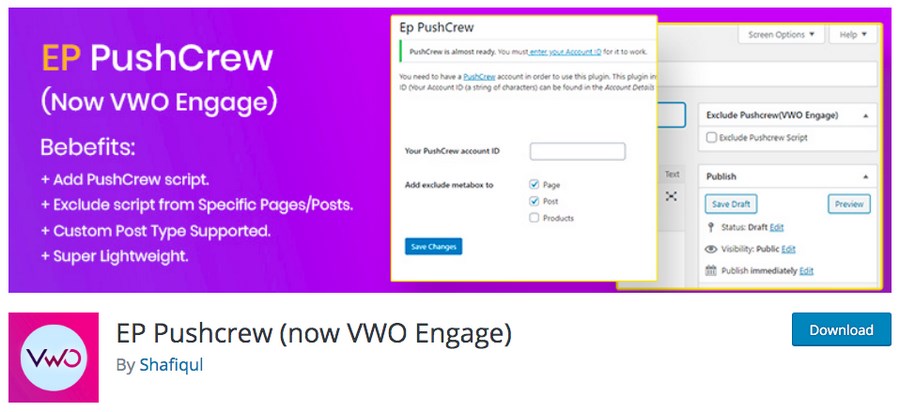 PushCrew WordPress plugin