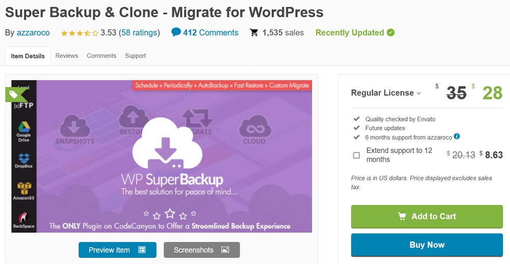 Super Backup Clone - Migrate for WordPress