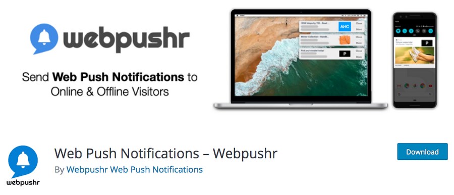Web push notifications plugin