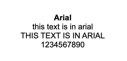 arial font