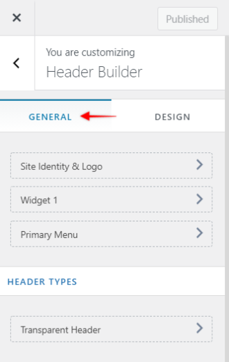 Astra Walkthrough - Header Builder, General Tab, Astra 3.0+