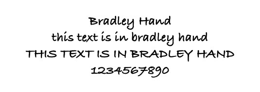 布拉德利手字体