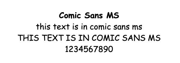 comic sans MS font