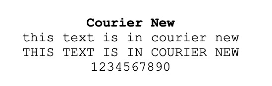 courier new font