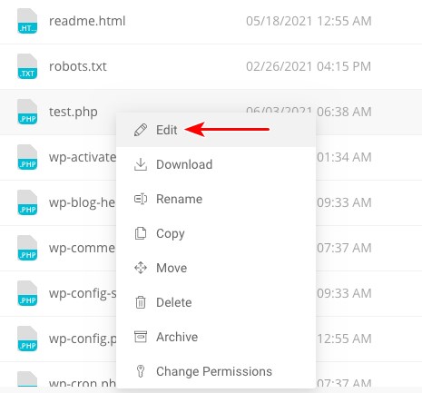 edit file in file manager