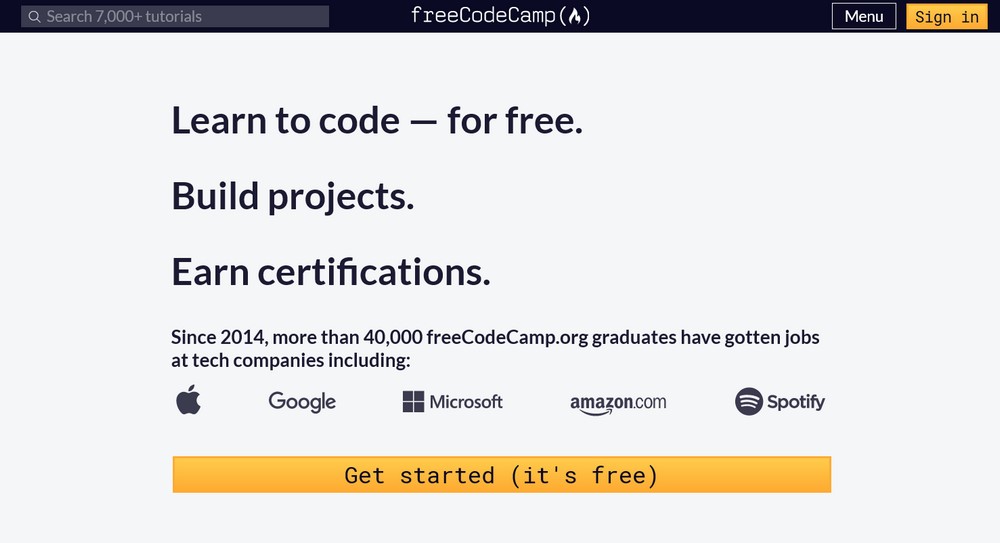 freeCodeCamp 主页