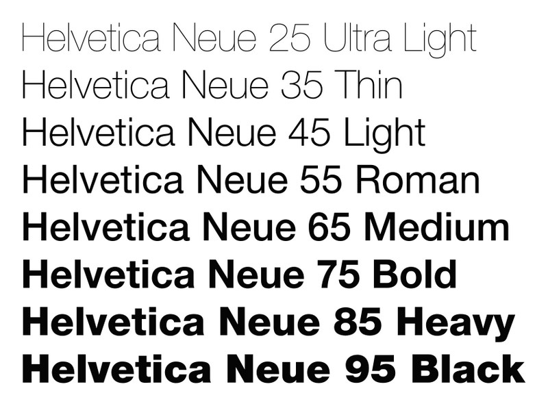 helvetica 字体变体