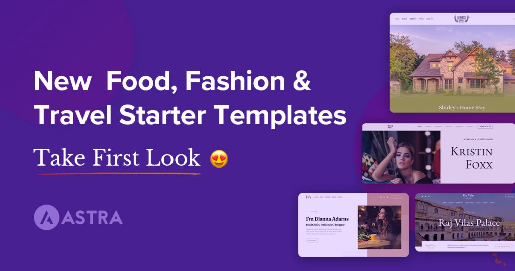 New Awesome Food, Fashion, and Travel Starter Templates New Food, Fashion and Travel Starter Templates