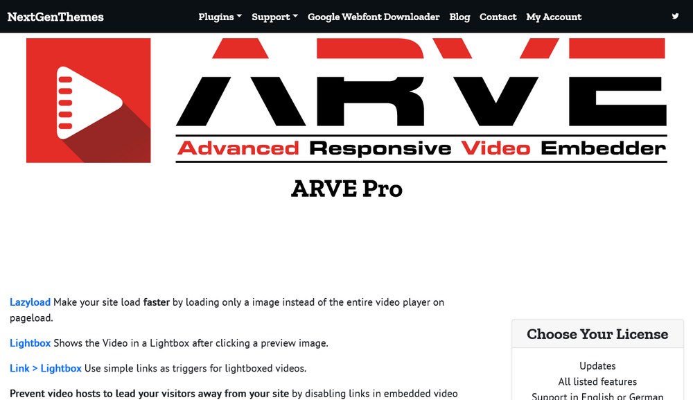 ARVE Pro homepage