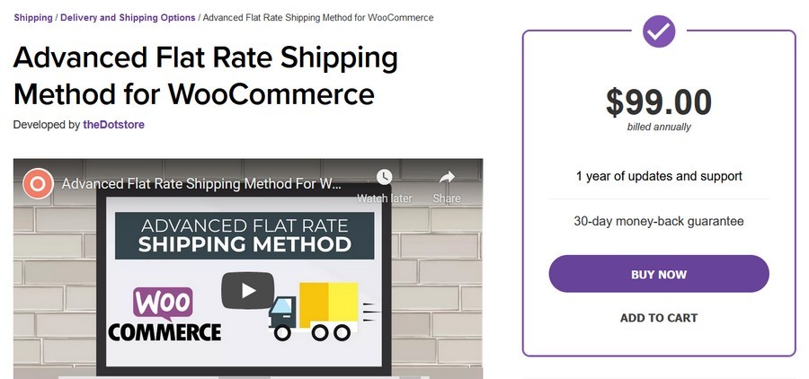 Advanced flat rate shipping method for WooCommerce plugin