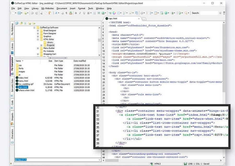 CoffeeCup html editor