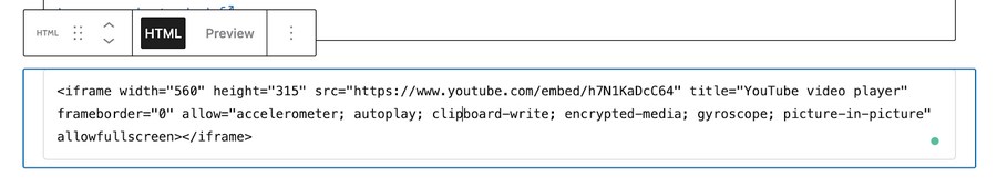 Insert HTML code in Gutenberg