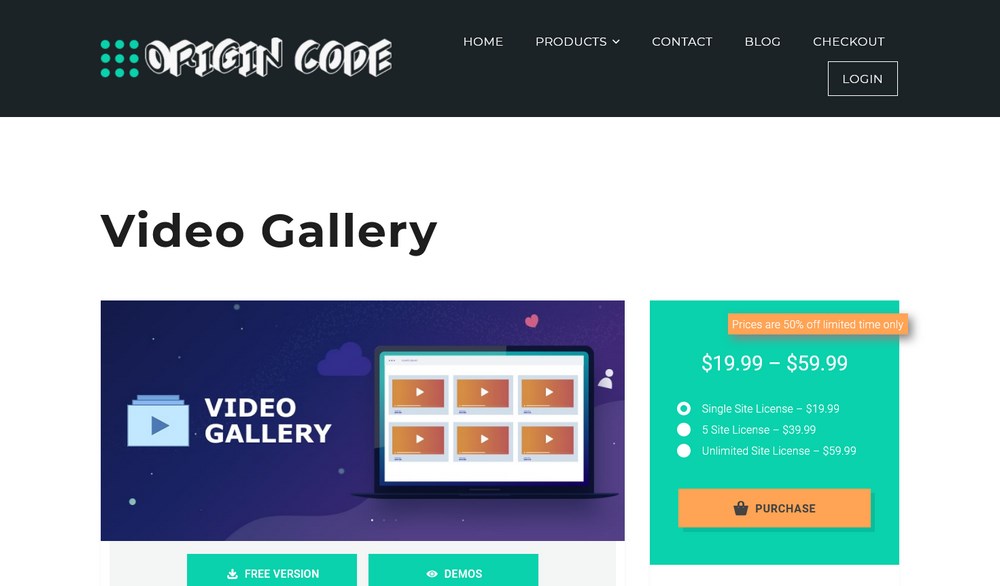 Origin Code Video Gallery plugin