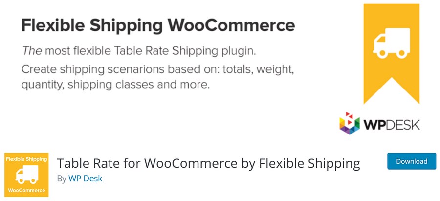 灵活运输的 WooCommerce 表费率
