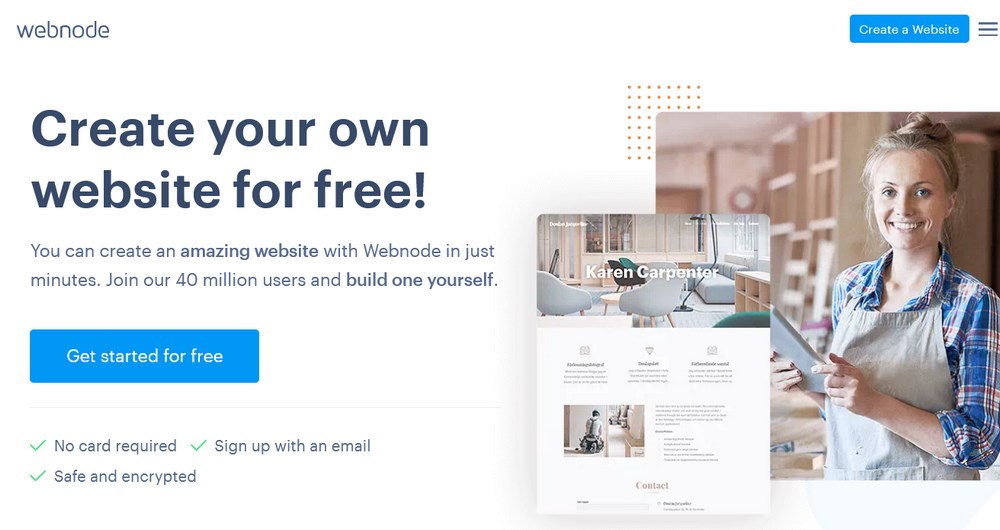 Webnode homepage