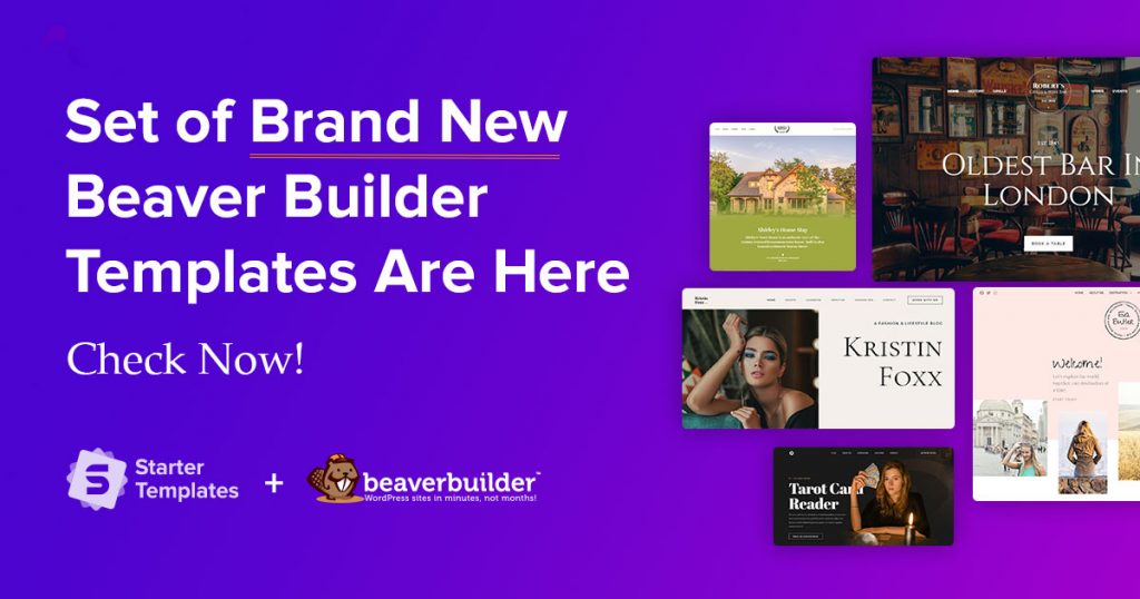 New Beaver Builder Templates Set: Influencers, Home-Stay, and Tarot Card Reader New Templates for Beaver Builder