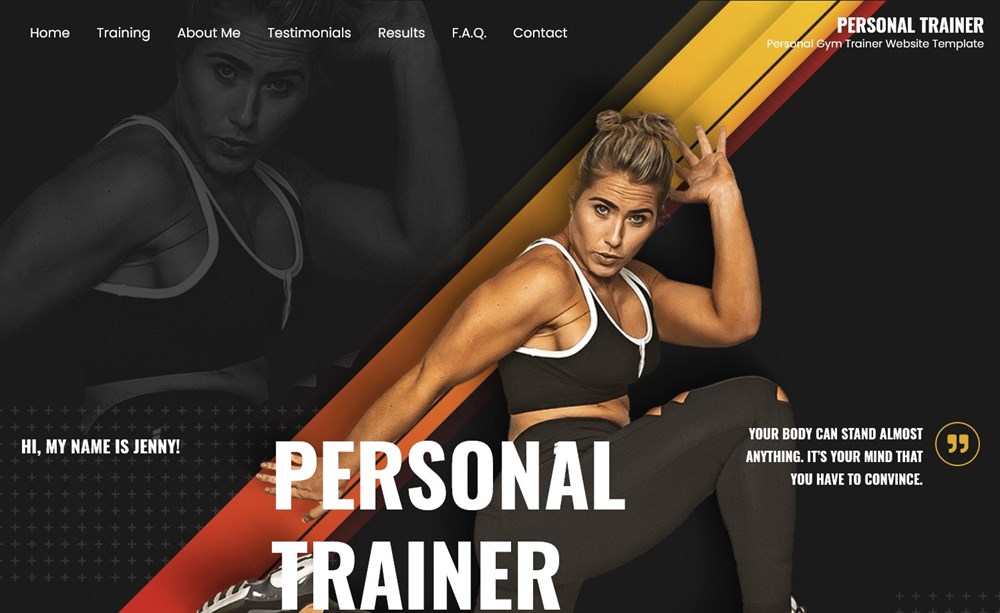Astra's Personal Trainer website