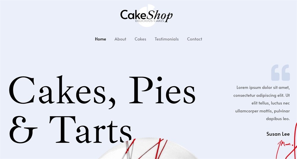 Cake Shop premium elementor template