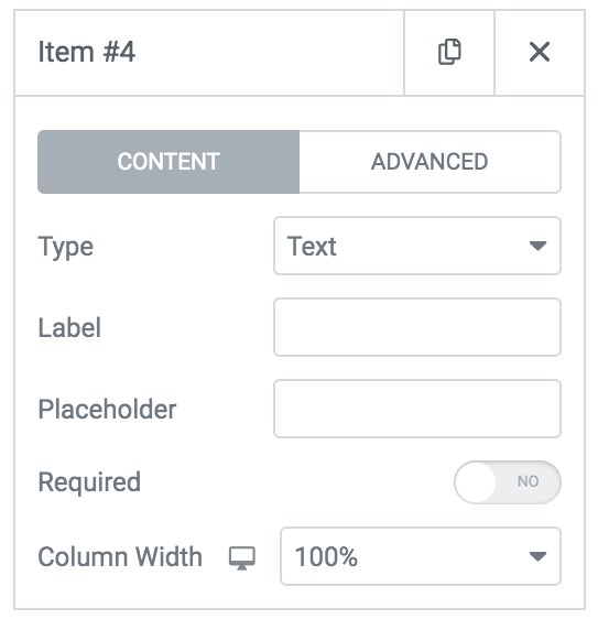 Elementor Form widget settings 2